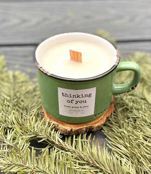 Mug candle - green Fresh grass & Pine